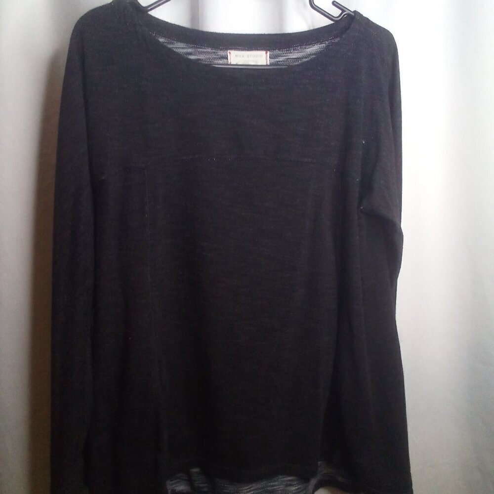 Max Studio Weekend Shirt M Women Long Sleeve Black